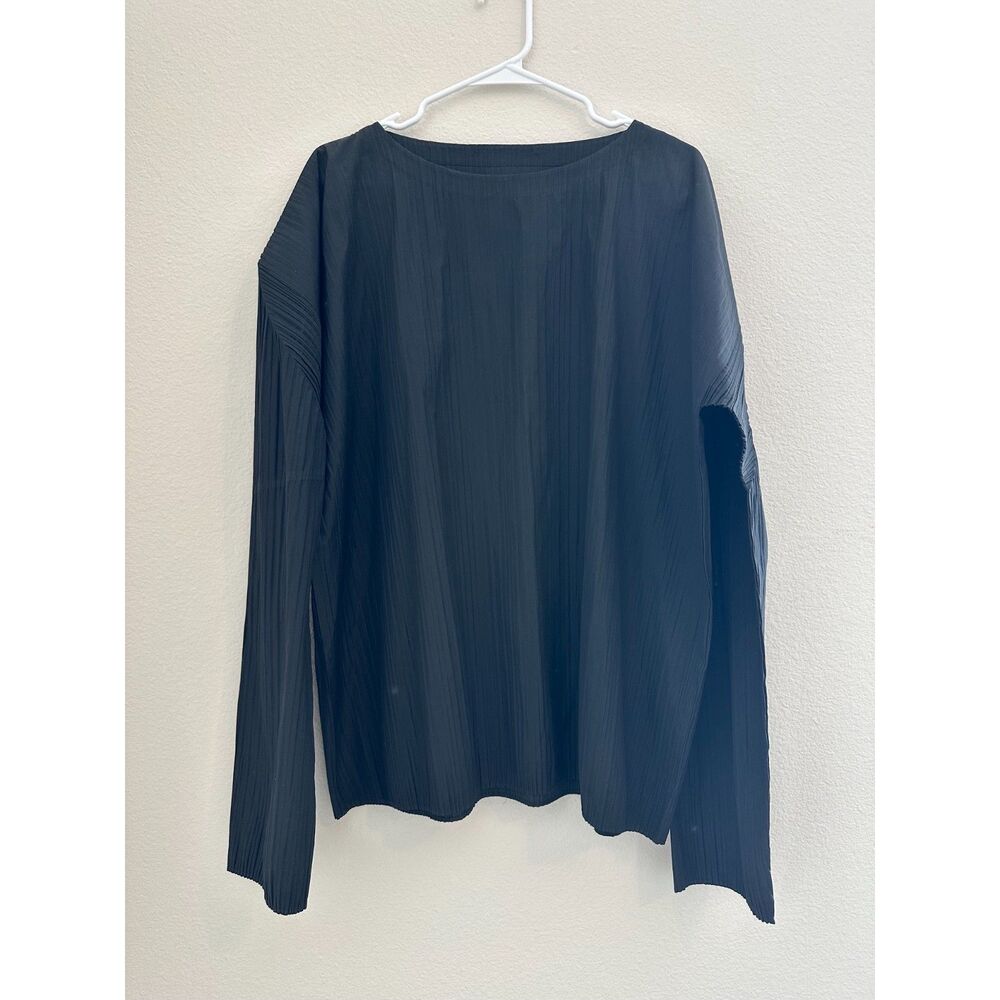 Jil Sander Beige Plisse Pleated Balloon Sleeve Top Small
